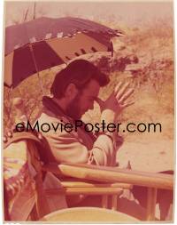 9h153 TWO MULES FOR SISTER SARA 8x10 transparency 1970 candid of Clint Eastwood between scenes!