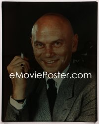 9h033 YUL BRYNNER 16x20 transparency 1960s head & shoulders smiling portrait with cigarette!
