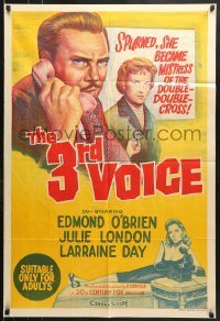 9j413 3rd VOICE Aust 1sh 1960 different art of Edmond O'Brien, Julie London & Laraine Day!