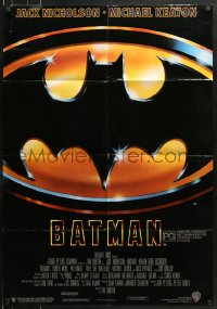 9j426 BATMAN Aust 1sh 1989 directed by Tim Burton, Nicholson, Keaton, cool image of Bat logo!