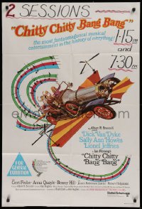 9j446 CHITTY CHITTY BANG BANG Aust 1sh 1969 Dick Van Dyke, Sally Ann Howes, art of flying car!