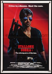 9j448 COBRA Aust 1sh 1986 crime is a disease and Sylvester Stallone is the cure!