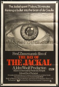 9j454 DAY OF THE JACKAL Aust 1sh 1973 Fred Zinnemann assassination classic, assassin Edward Fox!
