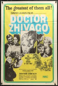 9j457 DOCTOR ZHIVAGO Aust 1sh R1970s Omar Sharif, Julie Christie, David Lean, Terpning art!