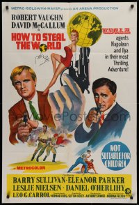 9j484 HOW TO STEAL THE WORLD Aust 1sh 1968 Robert Vaughn is The Man from UNCLE, different art!!