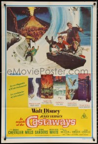 9j487 IN SEARCH OF THE CASTAWAYS Aust 1sh R1970s Jules Verne, Hayley Mills in an avalanche of adventure!