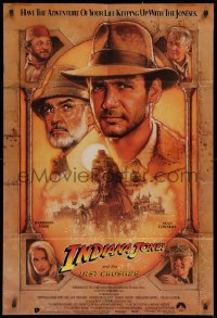 9j490 INDIANA JONES & THE LAST CRUSADE Aust 1sh 1989 Ford/Connery over a brown background by Drew!