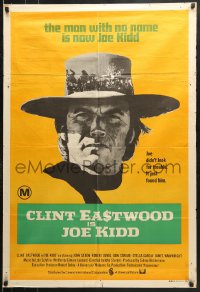 9j495 JOE KIDD Aust 1sh 1972 John Sturges, if you're looking for trouble, he's Clint Eastwood!