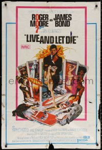 9j502 LIVE & LET DIE Aust 1sh 1973 McGinnis art of Moore as Bond & sexy girls on tarot cards!