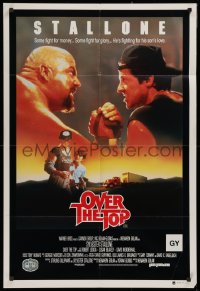 9j524 OVER THE TOP Aust 1sh 1987 trucker Sylvester Stallone armwrestling giant guy & with son!