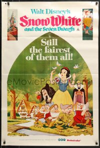 9j542 SNOW WHITE & THE SEVEN DWARFS Aust 1sh R1970s Walt Disney cartoon classic, title at top!
