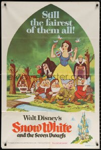 9j543 SNOW WHITE & THE SEVEN DWARFS Aust 1sh R1970s Walt Disney cartoon classic, title at bottom!