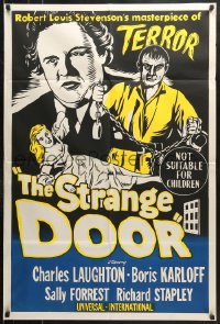 9j550 STRANGE DOOR Aust 1sh 1952 Charles Laughton, Sally Forrest, Boris Karloff!