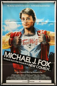 9j553 TEEN WOLF Aust 1sh 1985 great artwork of teenage werewolf Michael J. Fox by L. Cowell!