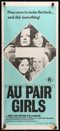 9j598 AU PAIR GIRLS Aust daybill 1972 Astrid Frank, Gabrielle Drake, Me Me Lai, fun has an x in it!