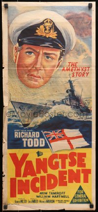 9j612 BATTLE HELL Aust daybill 1957 Richard Todd, Michael Anderson's Yangtse Incident!