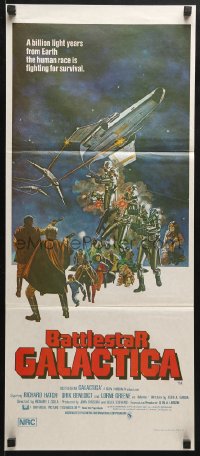 9j613 BATTLESTAR GALACTICA Aust daybill 1978 great sci-fi art by Robert Tanenbaum!