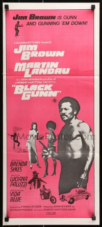 9j621 BLACK GUNN Aust daybill 1972 Jim Brown is dynamite, Luciana Paluzzi, Brenda Sykes
