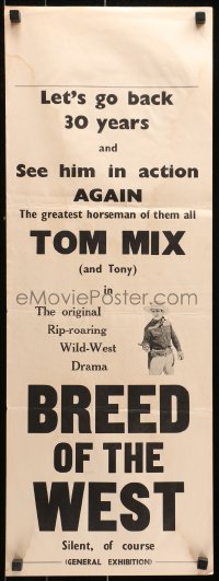 9j636 BREED OF THE WEST Aust daybill R1950s Tom Mix, let's go back 30 years and see him in action!