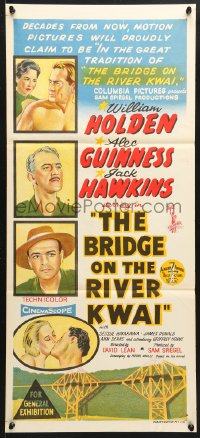 9j638 BRIDGE ON THE RIVER KWAI Aust daybill 1958 William Holden, David Lean classic, art!