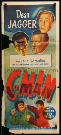 9j652 C-MAN Aust daybill 1949 Dean Jagger as customs agent, John Carradine, Lottie Elwen!