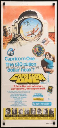 9j655 CAPRICORN ONE Aust daybill 1978 Elliott Gould, James Brolin, the 30 billion dollar hoax!