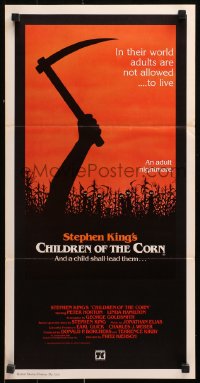 9j670 CHILDREN OF THE CORN Aust daybill 1983 Stephen King horror, and a child shall lead them!