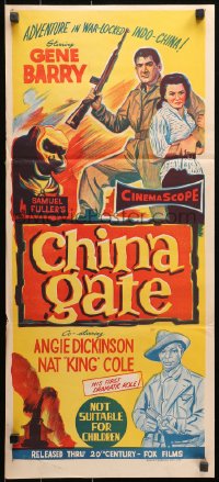 9j671 CHINA GATE Aust daybill 1957 Samuel Fuller, Angie Dickinson, Gene Barry, Nat King Cole!