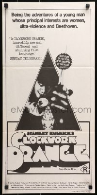 9j676 CLOCKWORK ORANGE Aust daybill R1970s Stanley Kubrick classic, Castle art of Malcolm McDowell!
