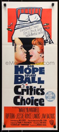 9j690 CRITIC'S CHOICE Aust daybill 1963 Bob Hope, Lucille Ball, Broadway's choice comedy on the screen!