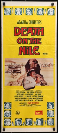 9j699 DEATH ON THE NILE Aust daybill 1978 Peter Ustinov, Agatha Christie, different Sphinx image!