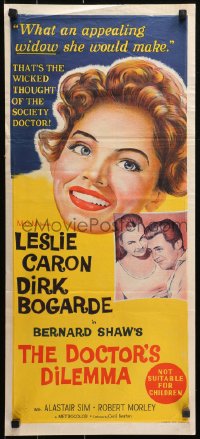 9j704 DOCTOR'S DILEMMA Aust daybill 1959 Leslie Caron, Dirk Bogarde & John Robinson!