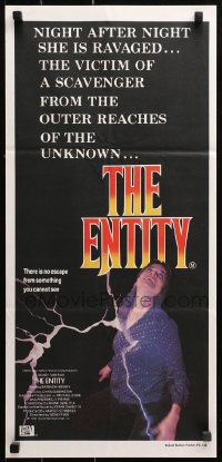 9j715 ENTITY Aust daybill 1983 Barbara Hershey, there is no escape from something you can't see!