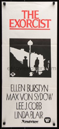 9j721 EXORCIST Aust daybill R1970s Linda Blair, William Friedkin horror classic, cool image!