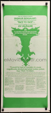 9j724 FACE TO FACE Aust daybill 1976 Ansikte mot ansikte, Ingmar Bergman, Liv Ullmann, different!