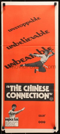 9j733 FISTS OF FURY Aust daybill 1973 Bruce Lee, Big Boss, great different kung fu image!