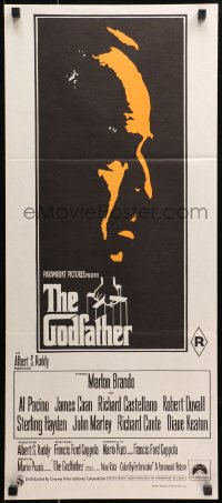 9j749 GODFATHER Aust daybill 1972 Marlon Brando, Francis Ford Coppola classic, rare 2nd printing!
