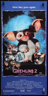 9j755 GREMLINS 2 Aust daybill 1990 different montage of Gizmo & wacky monsters!