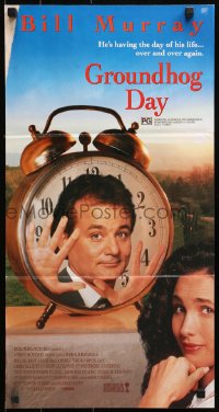 9j756 GROUNDHOG DAY Aust daybill 1993 Bill Murray, Andie MacDowell, directed by Harold Ramis!