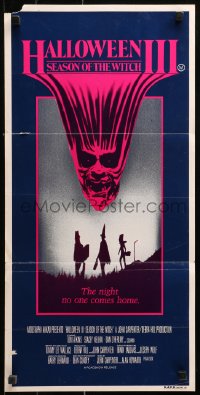 9j759 HALLOWEEN III Aust daybill 1982 Season of the Witch, Tom Atkins & Stacey Nelkin, horror!