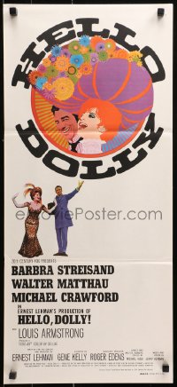 9j769 HELLO DOLLY Aust daybill 1970 art of Barbra Streisand & Walter Matthau by Richard Amsel!