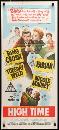 9j774 HIGH TIME Aust daybill 1960 Blake Edwards directed, Bing Crosby, Fabian, young Tuesday Weld!