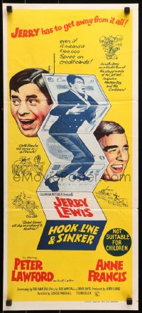 9j776 HOOK, LINE & SINKER Aust daybill 1969 Peter Lawford, Jerry Lewis has to get away from it all