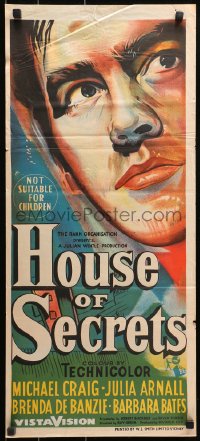 9j780 HOUSE OF SECRETS Aust daybill 1956 different art of Michael Craig, directed by Guy Green!