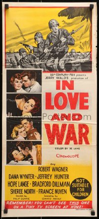 9j788 IN LOVE & WAR Aust daybill 1958 U.S. Marines Robert Wagner & Jeff Hunter, Dana Wynter!