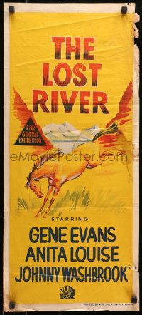 9j814 LOST RIVER Aust daybill 1950s wonderful horse art for international My Friend Flicka release!