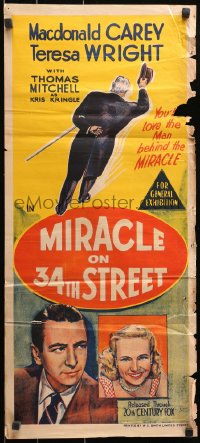 9j828 MIRACLE ON 34th STREET Aust daybill 1955 House of Stars series, MacDonald Carey!