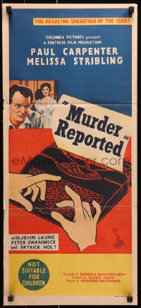 9j831 MURDER REPORTED Aust daybill 1958 Paul Carpenter, Stribling, Judo Killer attacks women!