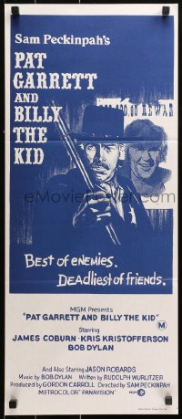 9j857 PAT GARRETT & BILLY THE KID Aust daybill R1970s Sam Peckinpah, Bob Dylan, James Coburn!