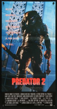 9j866 PREDATOR 2 Aust daybill 1990 Danny Glover, Gary Busey, cool sci-fi sequel!